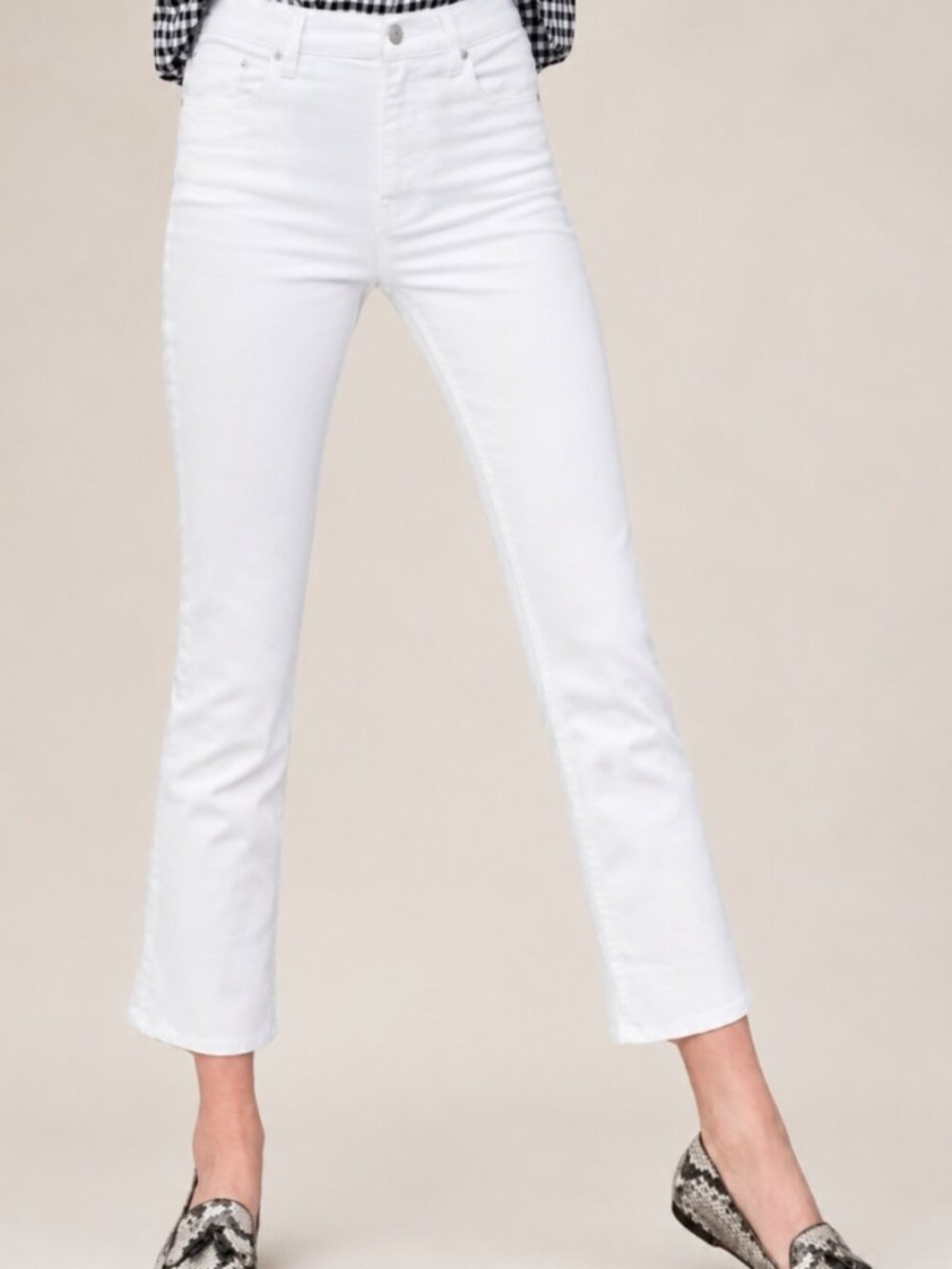 J. Crew White Billie Demi Boot Crop Jeans Kick-flare Denim Pants 25